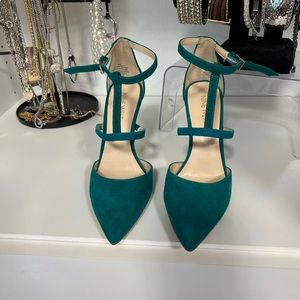 Nine West Teal high heeled show with ankle strap
